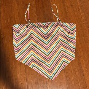 Y2K so silky chevron scarf tank top XL